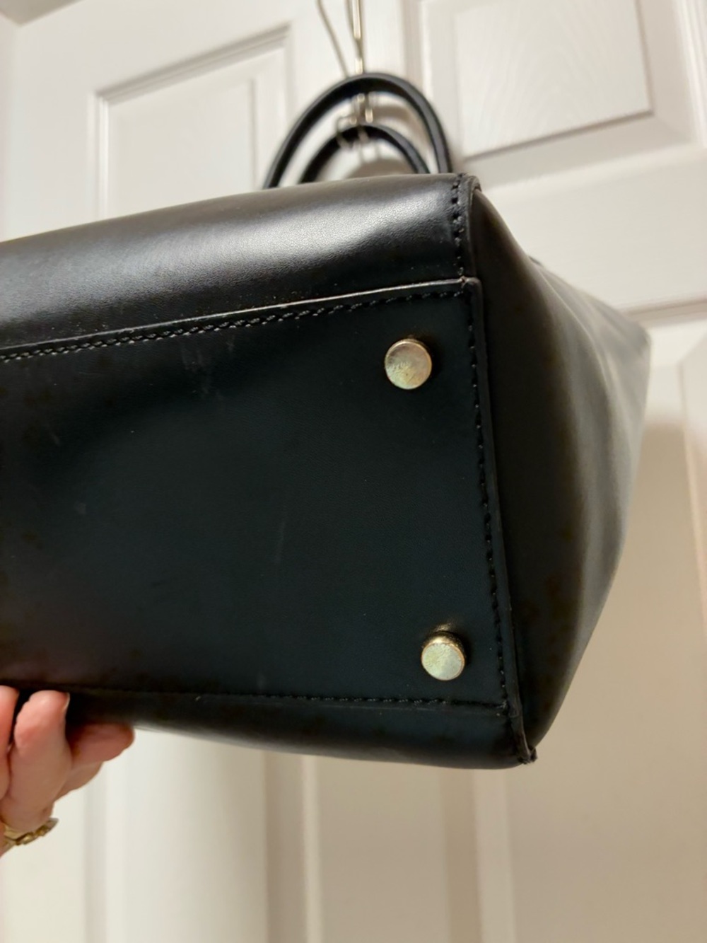 Kate Spade Extra Large Black Leather Tote/Shoulder Bag Pink Interior EUC! - Picture 9 of 15